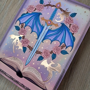 Foiled Kindle Insert Sticker: Drachen, Mond, Fantasy, Romanze - Booktok Geschenk