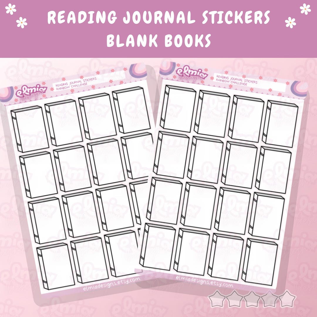 Blank Book Cover Stickers: Reading Journal, Booktok Stickers - Etsy
