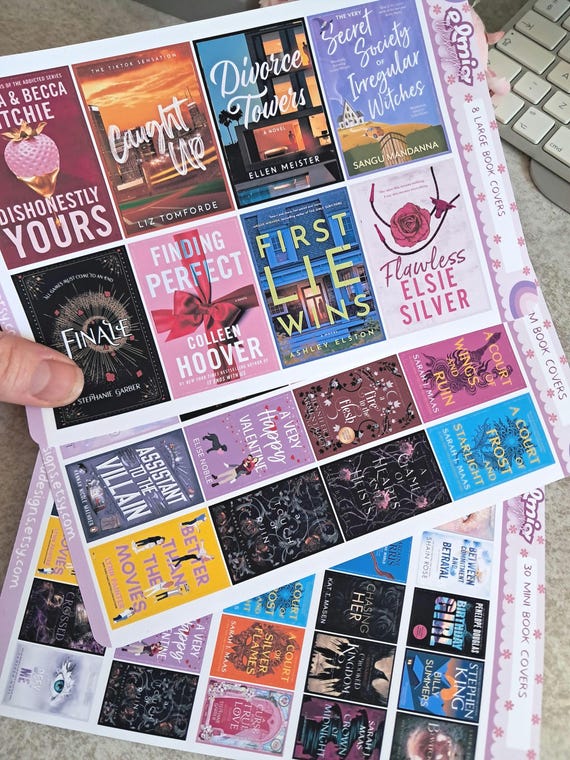 Printed Custom Book Cover Stickers | Reading Journal | Bullet Journal | Planning | Reading Gifts | Booktok | tracker | Books