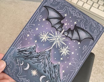 Funda Kindle laminada / Regalos para lectores / Literario / Noche / Decoración / Pegatinas de Acotar / Booktok / Romance / Fase lunar / Fantasía / Luz de estrellas