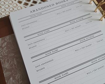 A5 Reading Journal Inserts: Book Review Tracker (Digital Download)