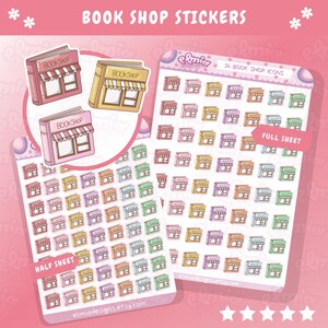 PRINTED Book Shop oder Bibliothek lesen Journal Bewertung Aufkleber | Planner Sticker Planung | Bewertung | Planner Sticker | Vinyl-Aufkleber