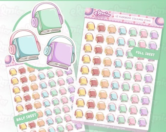 Stickers icônes de livre audio | Stickers agenda kawaii
