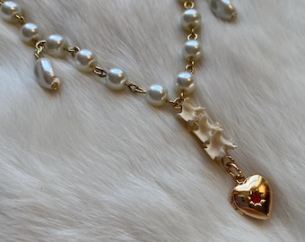 Victorian Pearl Rattlesnake Vertebrae Necklace - The Coquette Collection - Oddities and Curiosities
