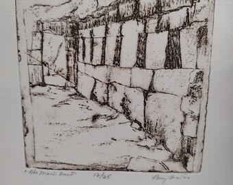 The Main Door, Terry Svat, Non-etched Intaglio vintage print, 12/25, rare limited edition