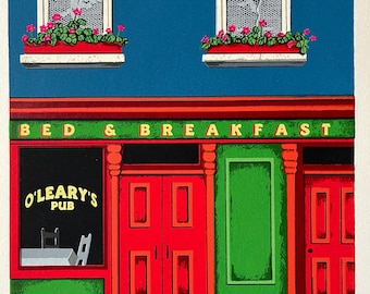 Vintage Constance Grace Woodblock Print: 'In Dublin Fair City’ Limited Edition