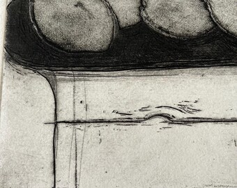 Vintage  Etching Print by Susana Dequadros. Limited Edition.  ‘Limes’, 8/170, 1998