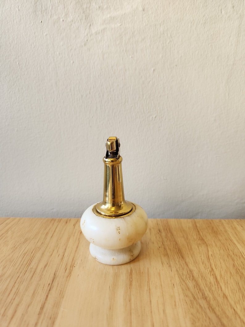 Vintage Table Top Lighter Ashtray Set Marble Style Stone Etsy