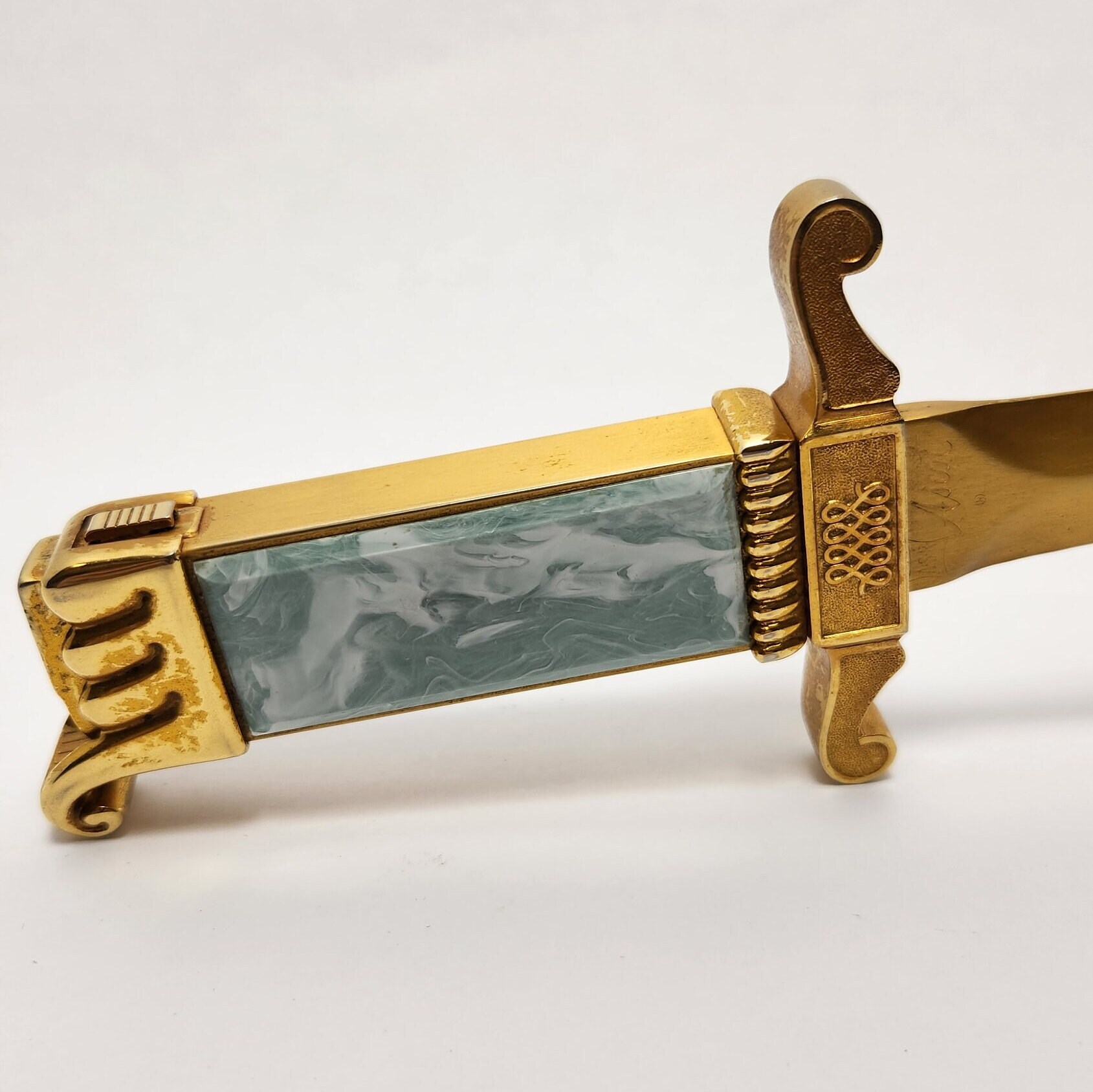 Vintage A.S.R Ascot Florentine Letter Opener Lighter Jade Etsy