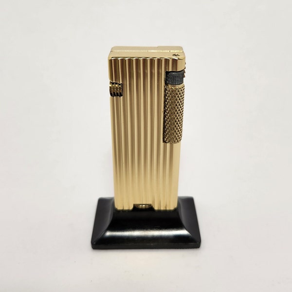 Vintage Cygnus Gold Tone Table Top Lighter Engraved