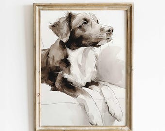 ボーダーコリーの水彩画：ロン・クラジェフスキーのファインアート