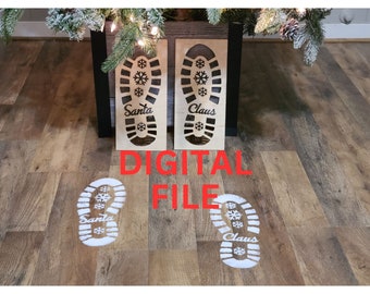 Santa and Elves Footprint Stencil Digital Files