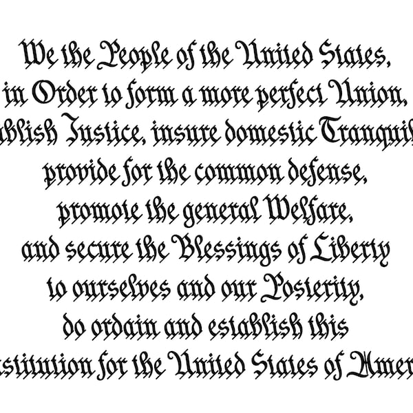 Constitution Preamble Digital Files