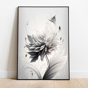 Artistic Flower White (Style 16A) - DIGITAL DOWNLOAD ONLY