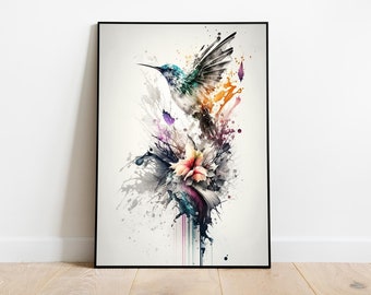 Artistic Bird Flower Color (Style 01A) - TÉLÉCHARGEMENT NUMÉRIQUE UNIQUEMENT
