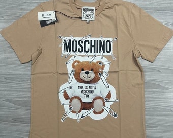 T-shirt Moschino bear, nuovissima maglietta unisex slim fit, colore pesca