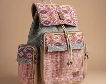 Tribal Woven Backpack Boho Aztec Hippie Southwestern Baja 
