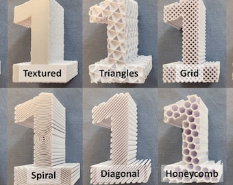 4" Table Numbers | 3D Latticed Wedding Numbers | 3D Patterned Wedding Numbers | Unique Table Numbers | Medium Size