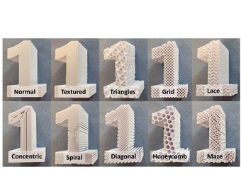 Pattern and Color Sample Pack for 3D Table Numbers | 3D Latticed Wedding Numbers