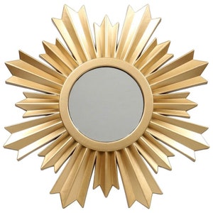 Gold Bursting Star Sun Wall Mirror Small