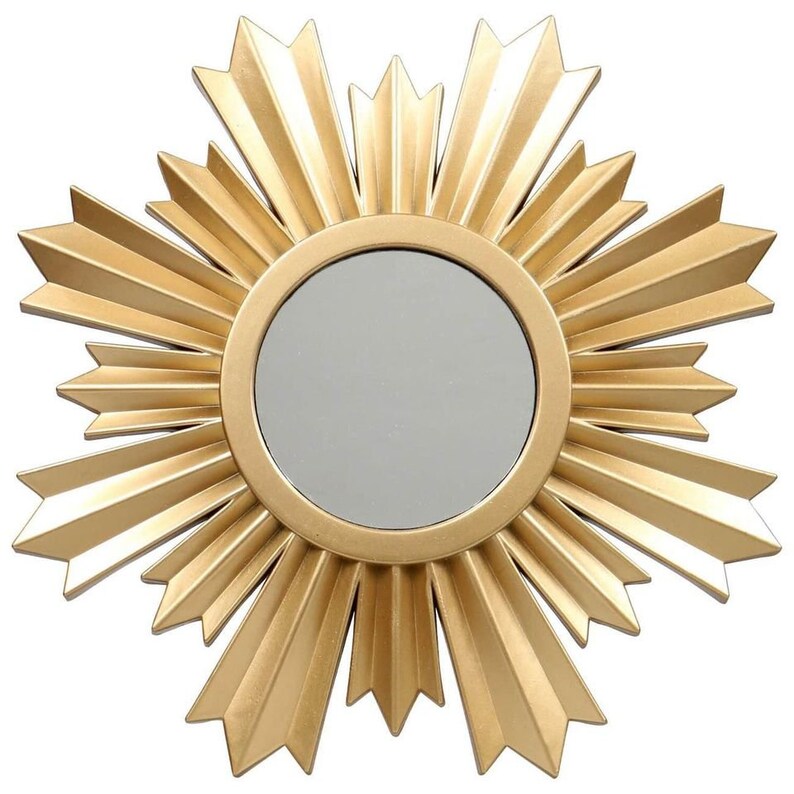 Retro Gold Sunburst Mirror Small Wall Mirror hollywood Regency Decor 9