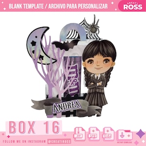 Box 16 - Box for MM, Chocolate Tube box, Box Template, Digital File SVG or Studio, Favor Box - Cricut and Silhouette