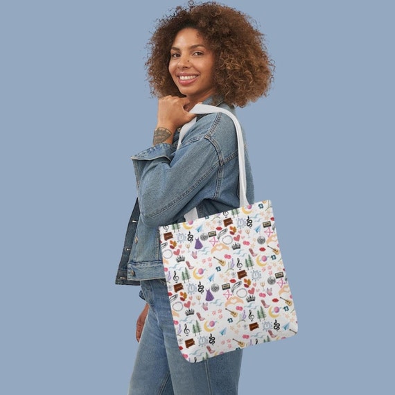 Swifty Tote Bag Eras: All-Over Print, Durable Polyester Canvas