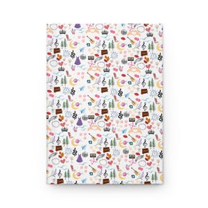 swifty lined hardcover journal with eras icons for taylor fan gift