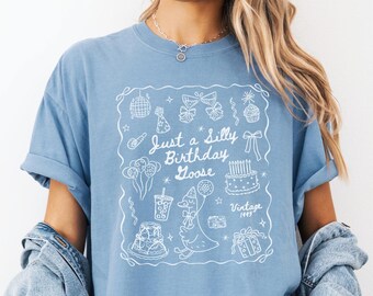 Custom Silly Birthday Goose Shirt, Comfort Colors Funny Summer Bday Party Tee, Personalized Birthday Gift, Little Goose Geese Birthday Top