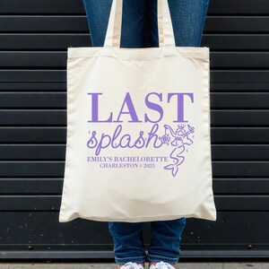 Last Splash Tote Bag, Mermaid Bachelorette Party Favor, Beach Bachelorette Beach Bag, Custom Bridal Party Gift, Coastal Beachy Bride Bag