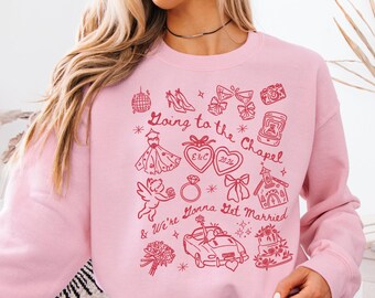 Custom Going to the Chapel Sweatshirt, Initials Locket Bride Sweater, Future Mrs Crewneck, Bestie Engagement Gift Something Blue Wedding Top