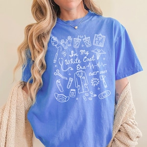 White Coat Era Ceremony Shirt, Comfort Colors New Doctor Crewneck, Future Doctor Gift, Pretty Medical School Student Tee, Med School Grad