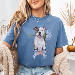Floral Pit Bull Shirt, Comfort Colors Pittie Toile Tee, Chinoiserie Pit Bull Lover Gift, Coquette Pit Bull Teacher Top, Dog Mom Mothers Day