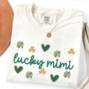 Lucky Mimi St Patricks Day Shirt, Comfort Colors Mimi Tee, Irish Promoted to Mimi Gift, New Mimi Crewneck, Mimi Pregnancy Reveal Top