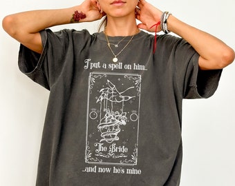Halloween Tarot Card Bride Comfort Colors shirt Magic Spell Spooky Witchy Wedding Gift Coven Salem Bridal Party shirt gothic bride witch tee