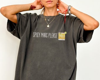 Spicy Marg Shirt, Comfort Colors Margarita Lover Crewneck, Minimalist Cocktail Tshirt, Tequila Drinking Alcohol Group Tee Margarita Girl Top