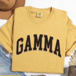 Leopard Gamma Shirt, Promoted to Gamma Comfort Colors Tee, New Gamma Crewneck, Gamma Mothers Day Gift, Pregnancy Reveal Gamma Tshirt
