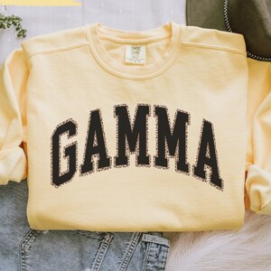 Leopard Gamma Sweatshirt, Promoted to Gamma Comfort Colors Sweatshirt, New Gamma Crewneck, Pregnancy Reveal Gamma Mothers Day Gift