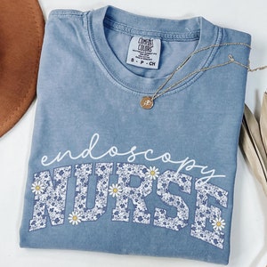 Toile Endoscopy Nurse Shirt, Floral Comfort Colors Endo Crewneck, Daisy Nurse Week Gift, Cute Endoscopy Nurse Tee, Chinoiserie RN Nurse Gift