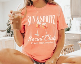 Spritz Shirt, Comfort Colors Cocktail Crewneck, Italian Aperitivo Social Club Tee, Italy Vacation Shirt, Summer Aperitif Lover Birthday Gift