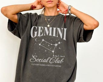 Gemini Astrology Shirt, Comfort Colors May June Birthday Tee, Zodiac Best Friend Gift, Celestial Gemini Tshirt, Constellation Horoscope Gift