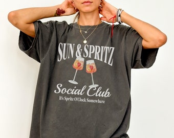 Spritz Shirt, Comfort Colors Cocktail Crewneck, Italian Aperitivo Social Club Tee, Italy Vacation Shirt, Summer Aperitif Lover Birthday Gift