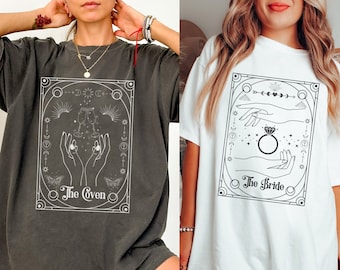 Celestial Tarot Card Bachelorette Shirt Comfort Colors Spooky Witchy Wedding Party Halloween Salem Bridal Party Shirt Zodiac Bride Astrology