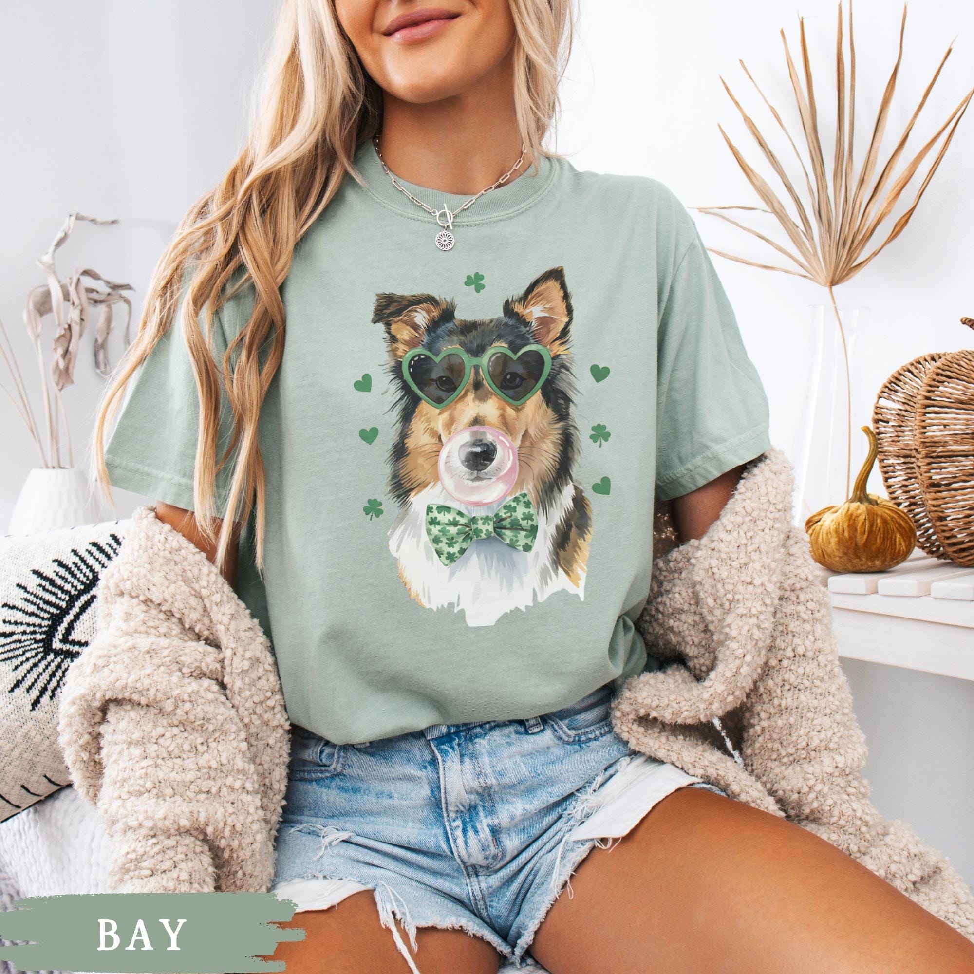 Funny Sheltie St Patrick Day Shirt, Comfort Colors Lucky Shetland