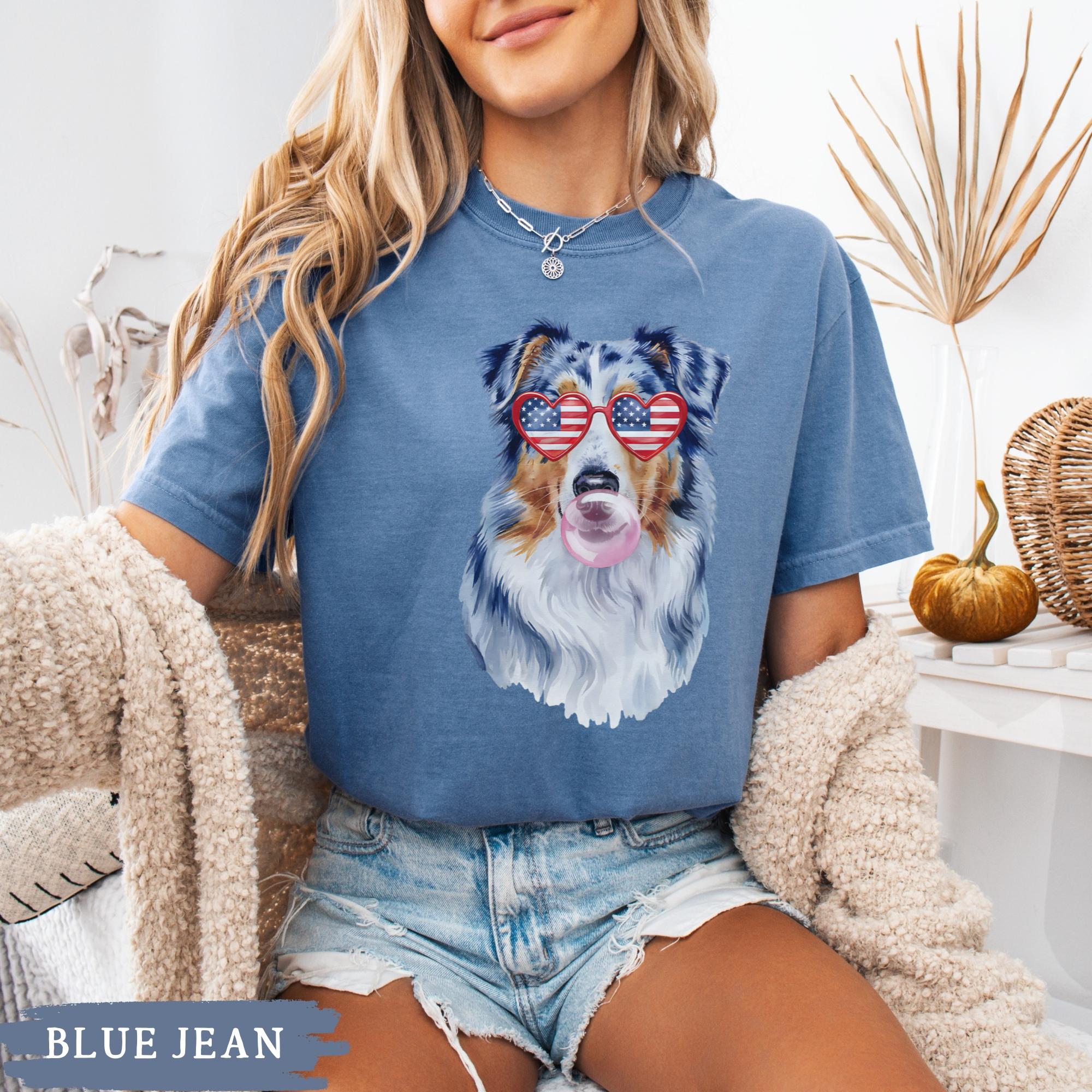 Patriotic Australian Shepherd 4th of July Shirt, Comfort Colors