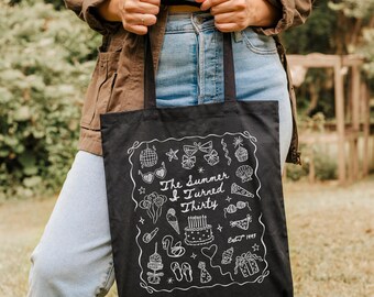 Custom 30th Birthday Tote Bag, Summer I Turned Thirty Beach