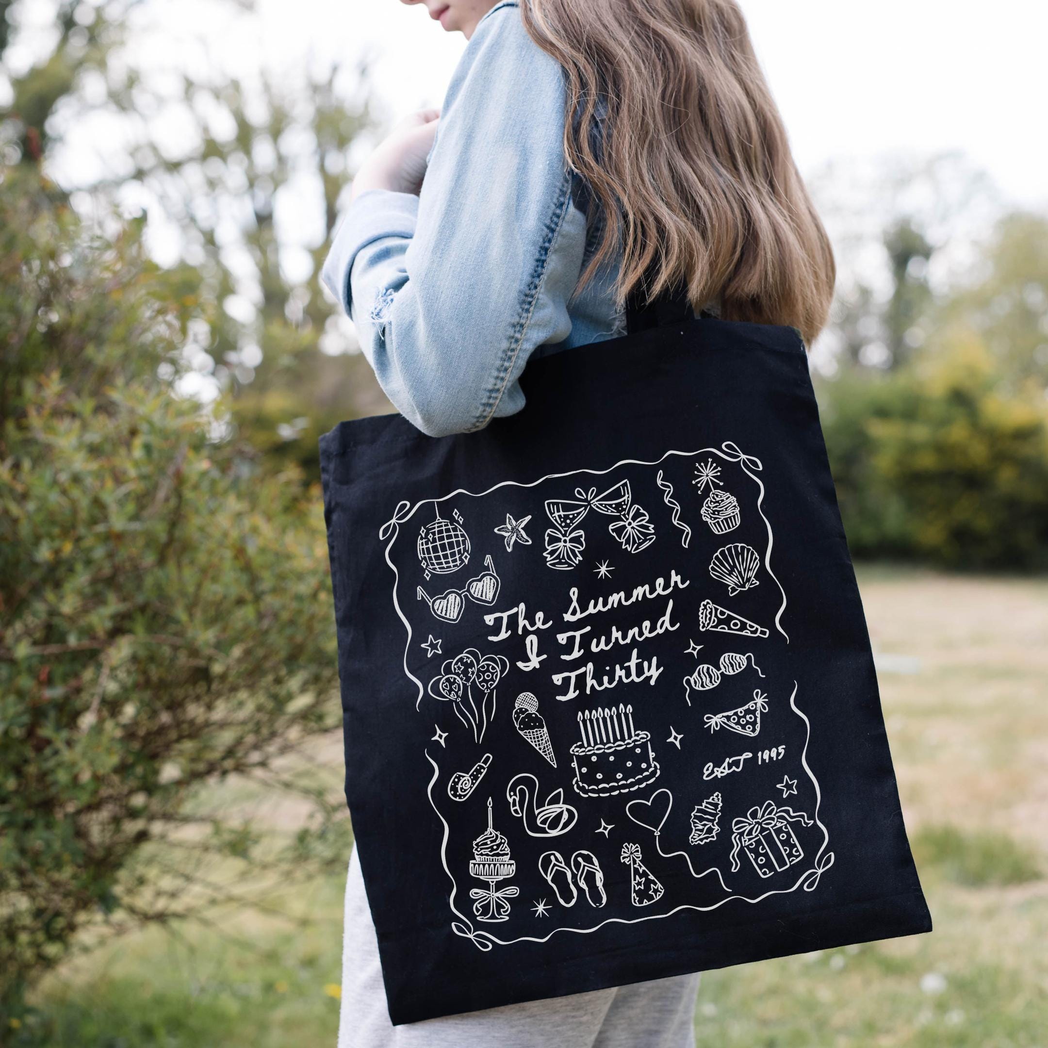 Custom 30th Birthday Tote Bag, Summer I Turned Thirty Beach