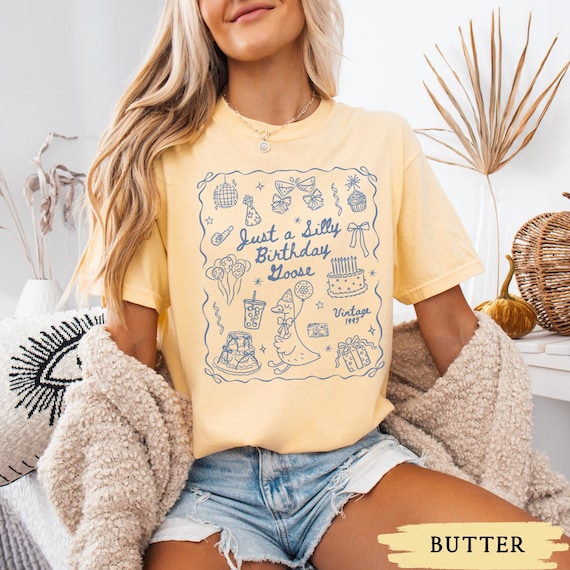 Custom Silly Birthday Goose Shirt, Comfort Colors Funny Summer Bday Party Tee, Personalized Birthday Gift, Little Goose Geese Birthday Top