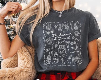 27th Birthday Shirt, Comfort Colors Summer I Turned Twenty-seven