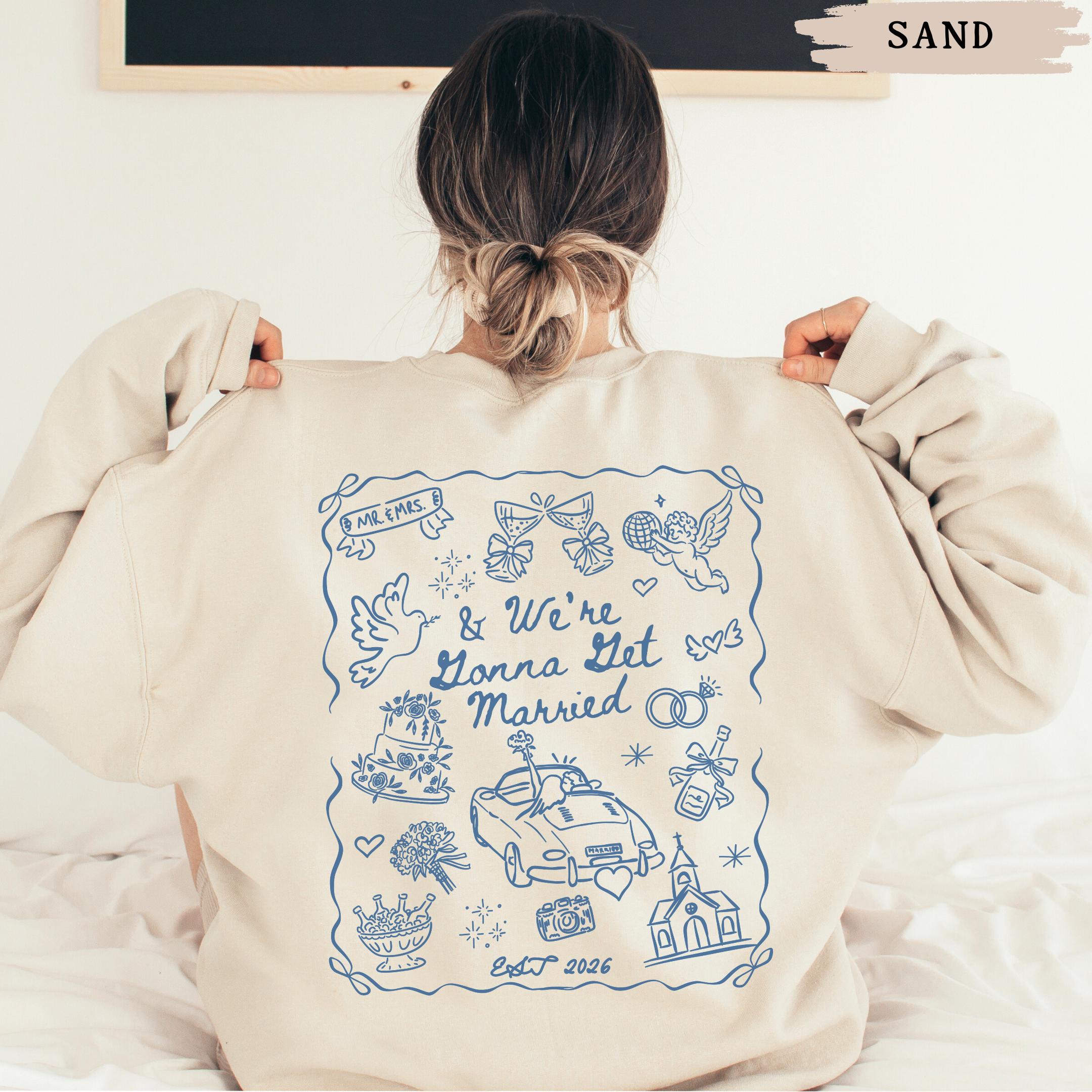 Custom Name Bride Sweatshirt, Coquette Future Mrs Crewneck, Going to the Chapel Sweater, Personalized Engagement Gift, Something Blue Shirt
